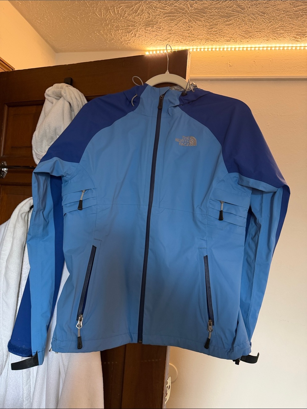 The North Face Two-Tone Blue Hooded Shell Jacket